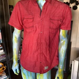 Drill slim fitting red shirt